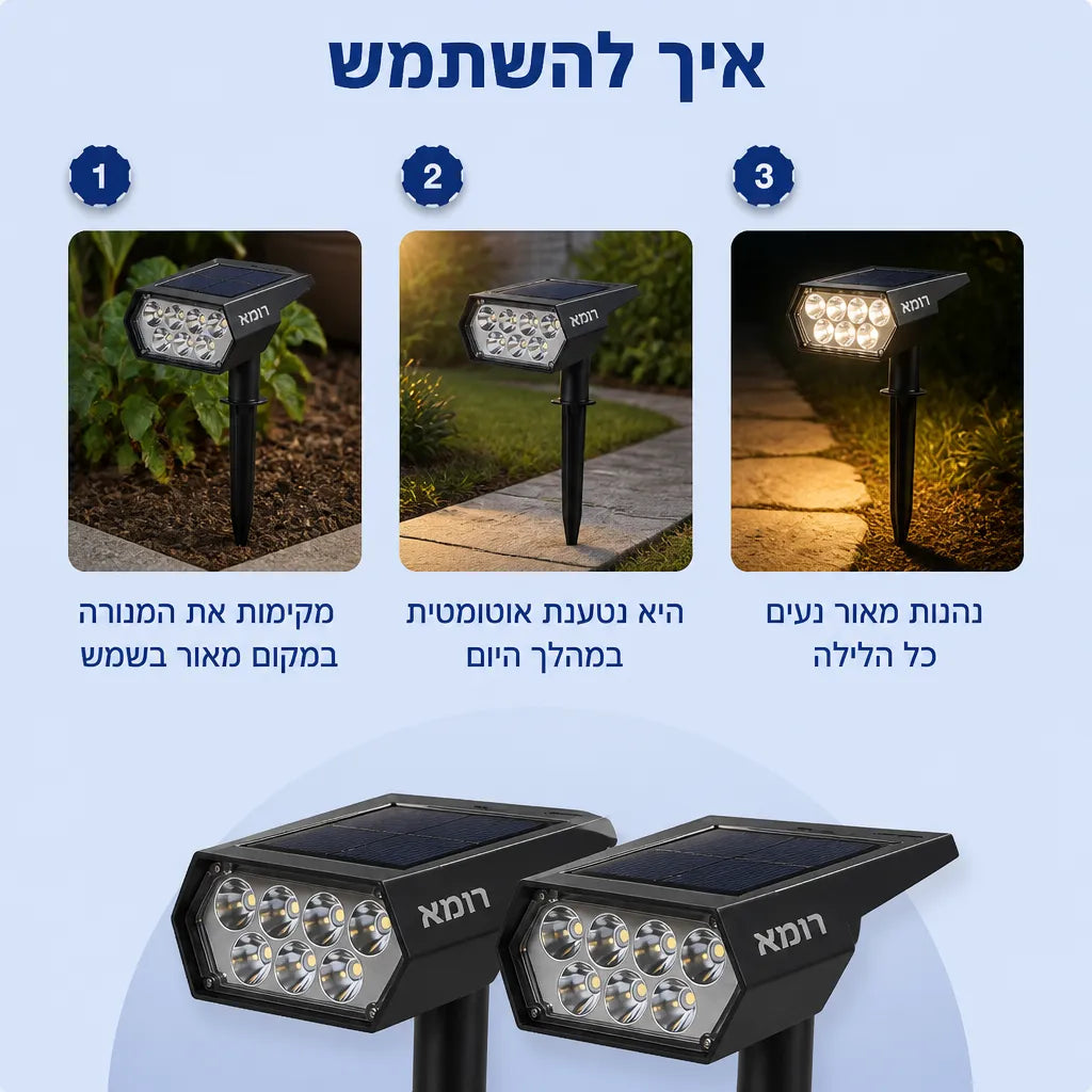 תאורת גן סולארית לגינה