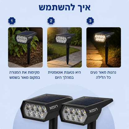 תאורת גן סולארית לגינה