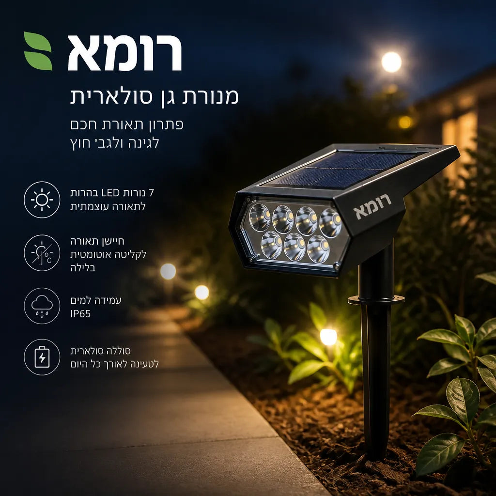 תאורת גן סולארית לגינה