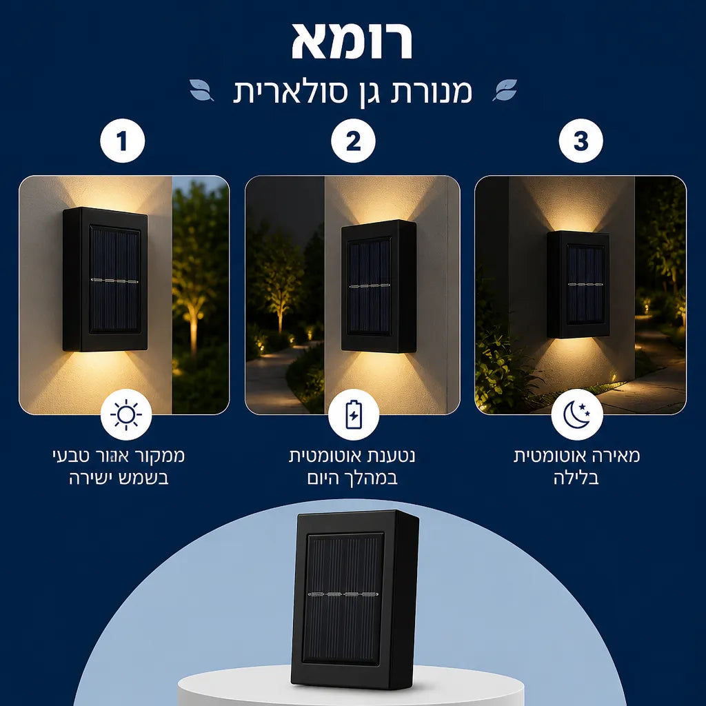 מנורה סולארית לגינה