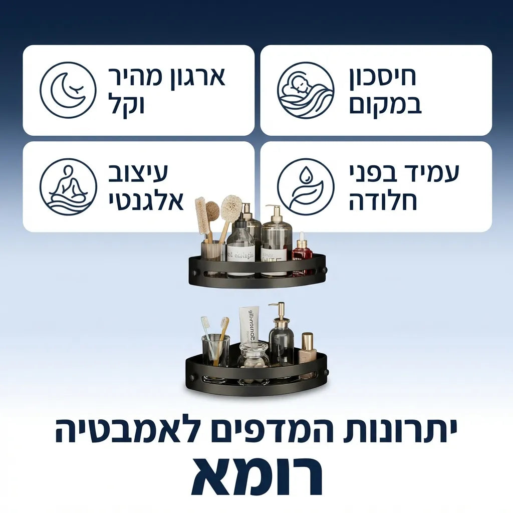 מדפי מקלחת פינתיים